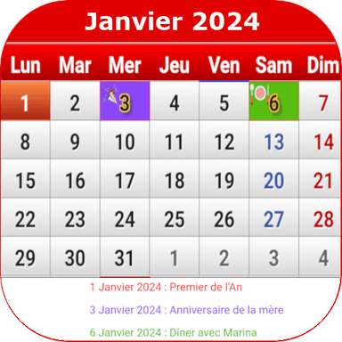 Français Calendrier 2024