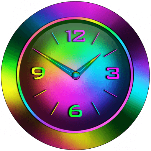 Neon Rainbow Clock Widget
