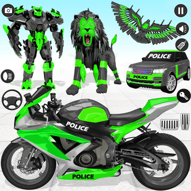 Police Eagle Robot Bike Game