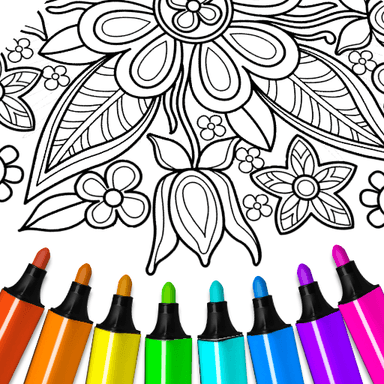 Flowers Mandala coloring book