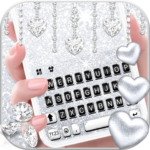 Silvery Glitter Keyboard Theme