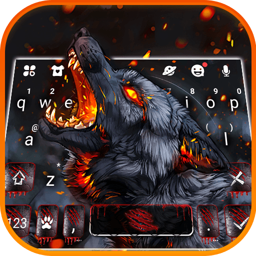 Flaming Wolf Keyboard Theme