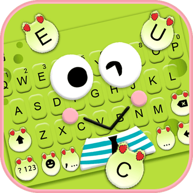 Cartoon Green Frog Keyboard Th