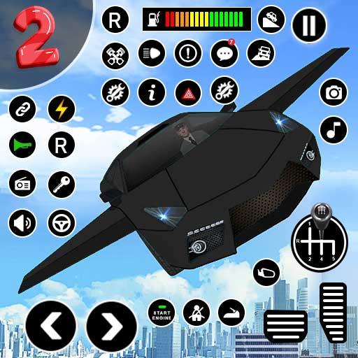 Flying Car Robot Shooting Game