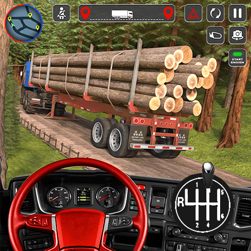 Log Transporter Truck Driving