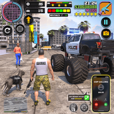 Police Monster Truck Games 3D