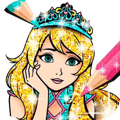 Princess Coloring Book Glitter