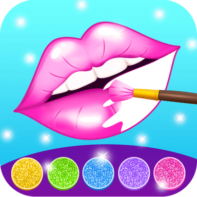 Glitter lips coloring game